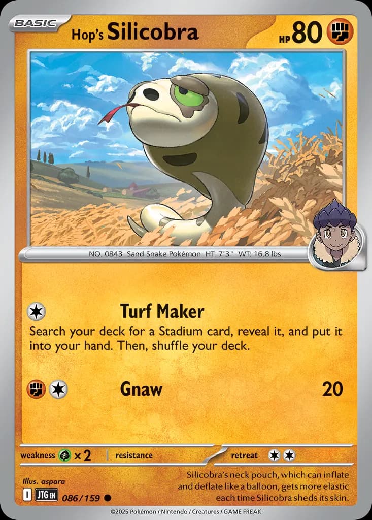Hop's Silicobra — Journey Together 86 Pokémon card