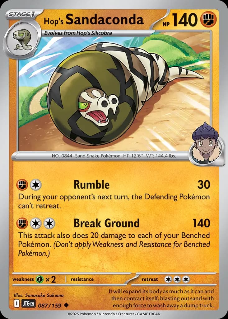 Hop's Sandaconda — Journey Together 87 Pokémon card