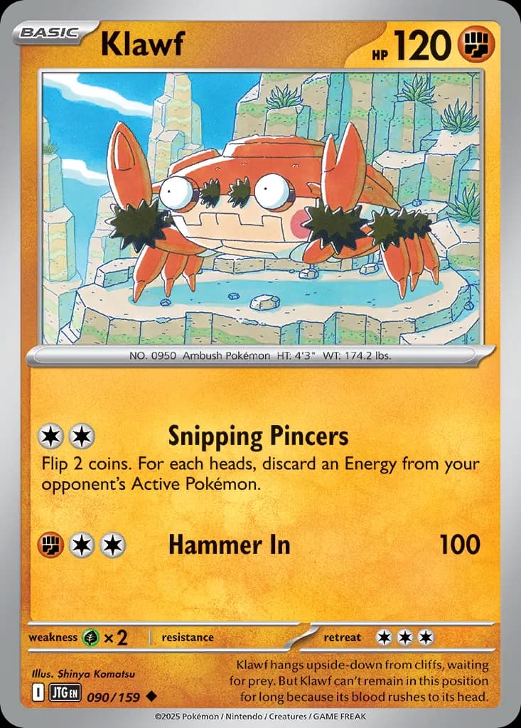 Klawf — Journey Together 90 Pokémon card