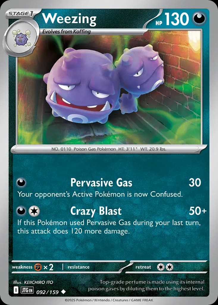 Weezing — Journey Together 92 Pokémon card