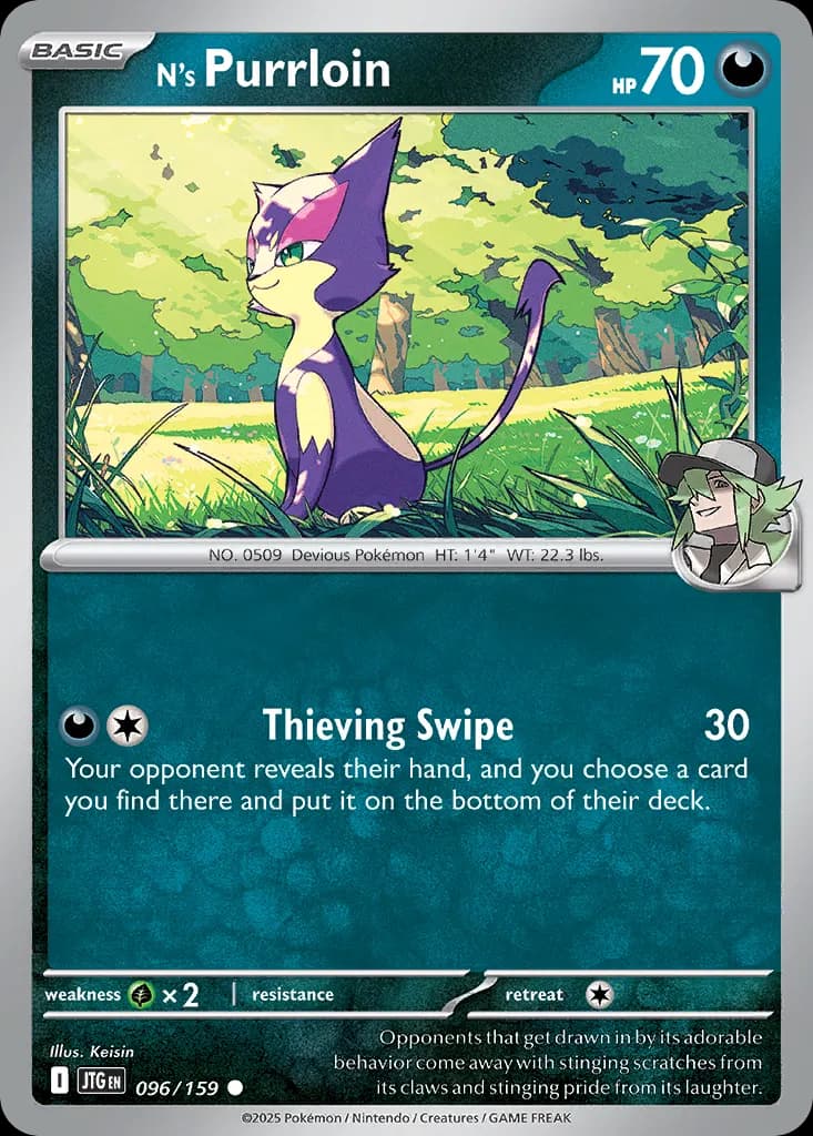 N's Purrloin — Journey Together 96 Pokémon card