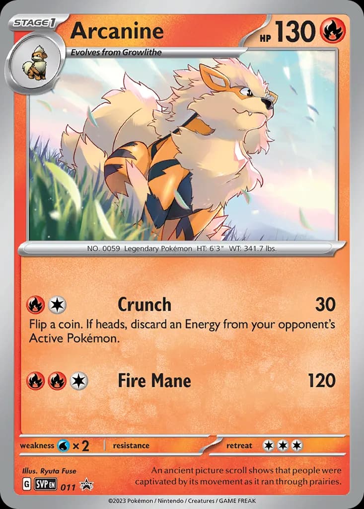 Arcanine — Scarlet & Violet Black Star Promos 11 Pokémon card