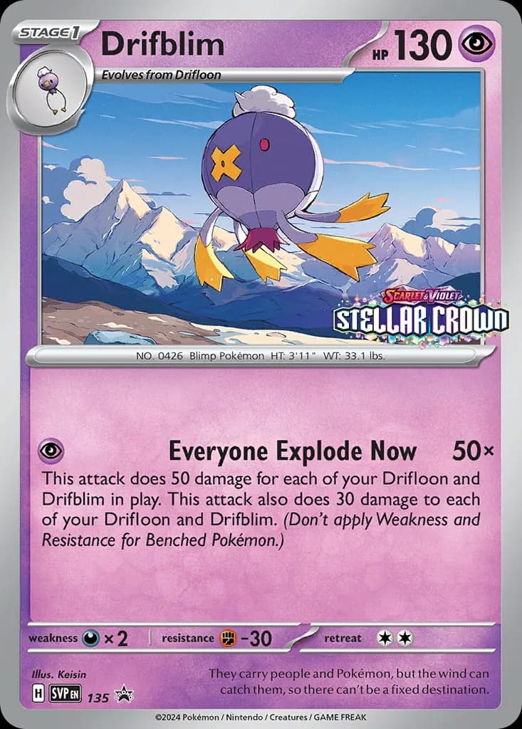 Drifblim — Scarlet & Violet Black Star Promos 135 Pokémon card