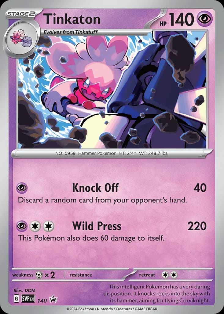 Tinkaton — Scarlet & Violet Black Star Promos 140 Pokémon card