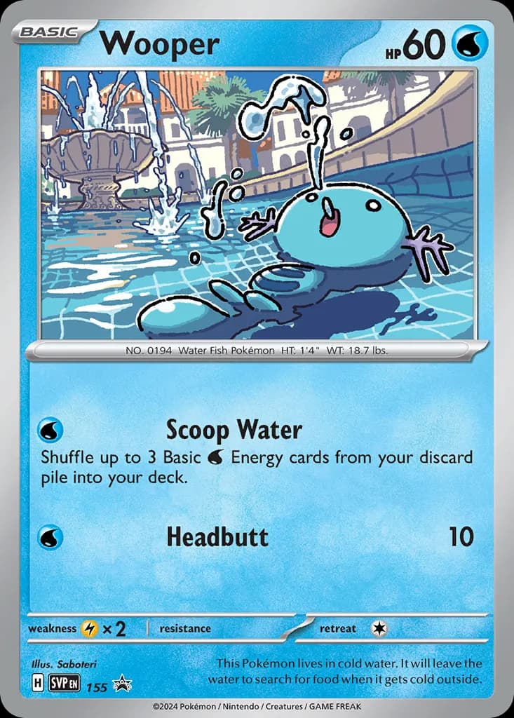 Wooper — Scarlet & Violet Black Star Promos 155 Pokémon card