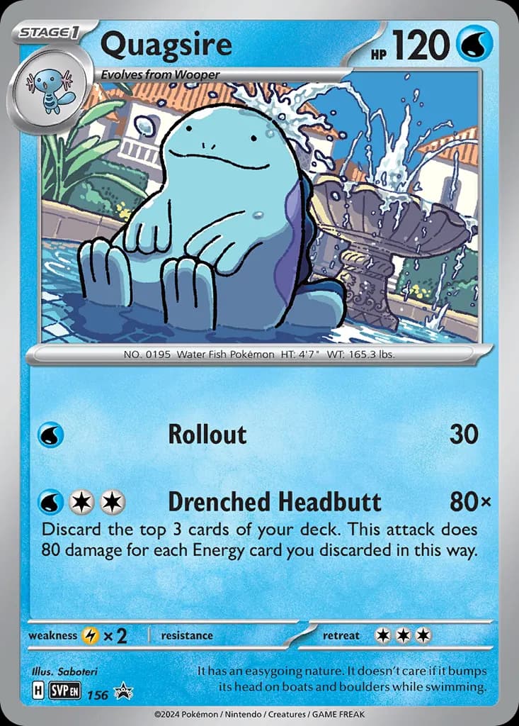 Quagsire — Scarlet & Violet Black Star Promos 156 Pokémon card