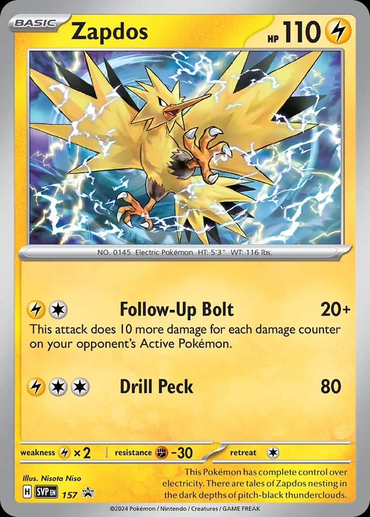Zapdos — Scarlet & Violet Black Star Promos 157 Pokémon card