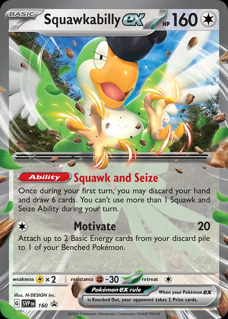 Squawkabilly ex — Scarlet & Violet Black Star Promos 160 Pokémon card