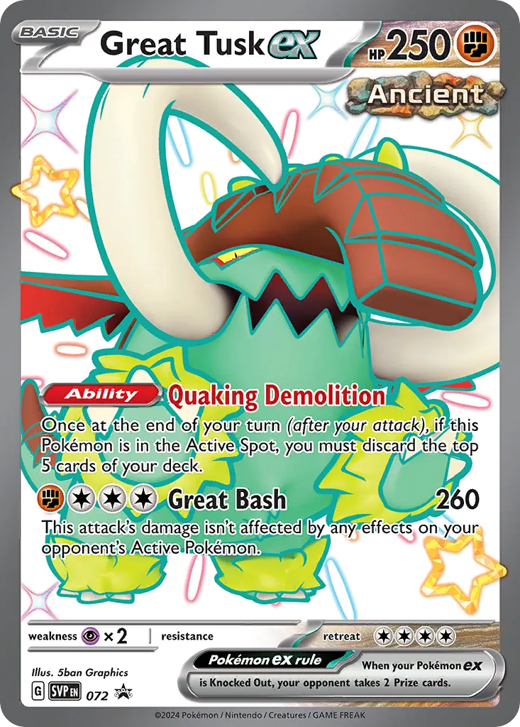 Great Tusk ex — Scarlet & Violet Black Star Promos 72 Pokémon card