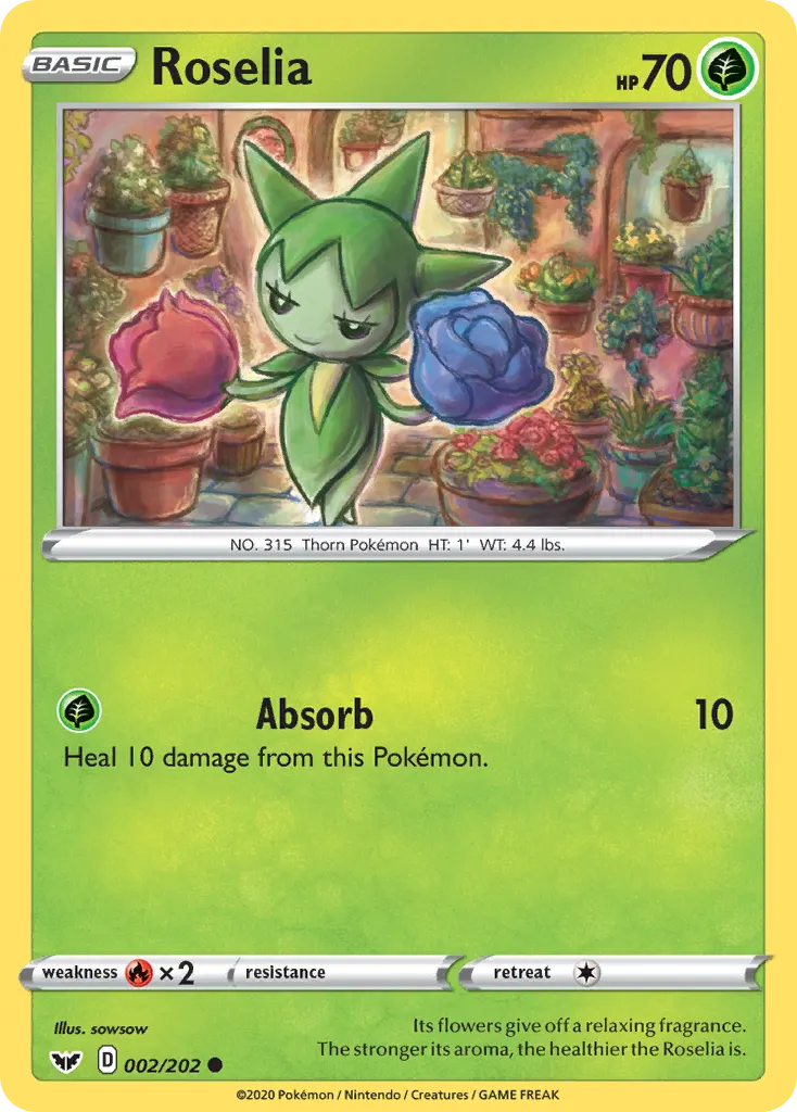 Roselia — Sword & Shield 2 Pokémon card