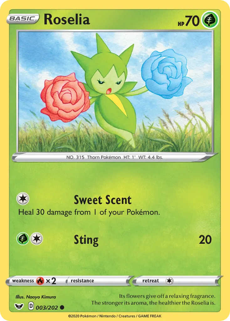 Roselia — Sword & Shield 3 Pokémon card