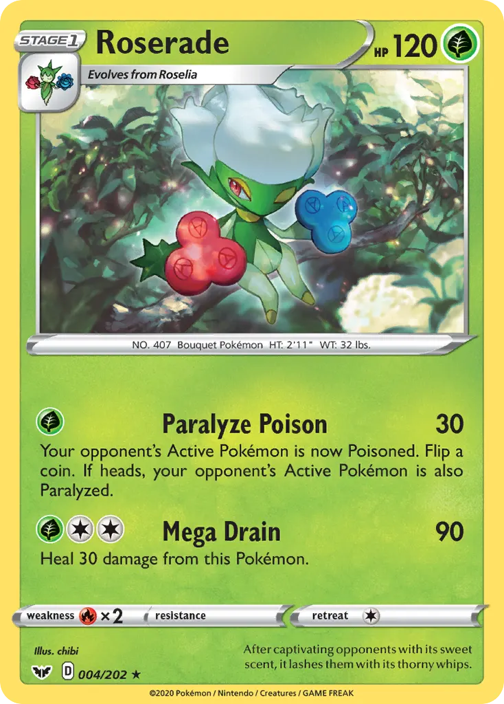 Roserade — Sword & Shield 4 Pokémon card