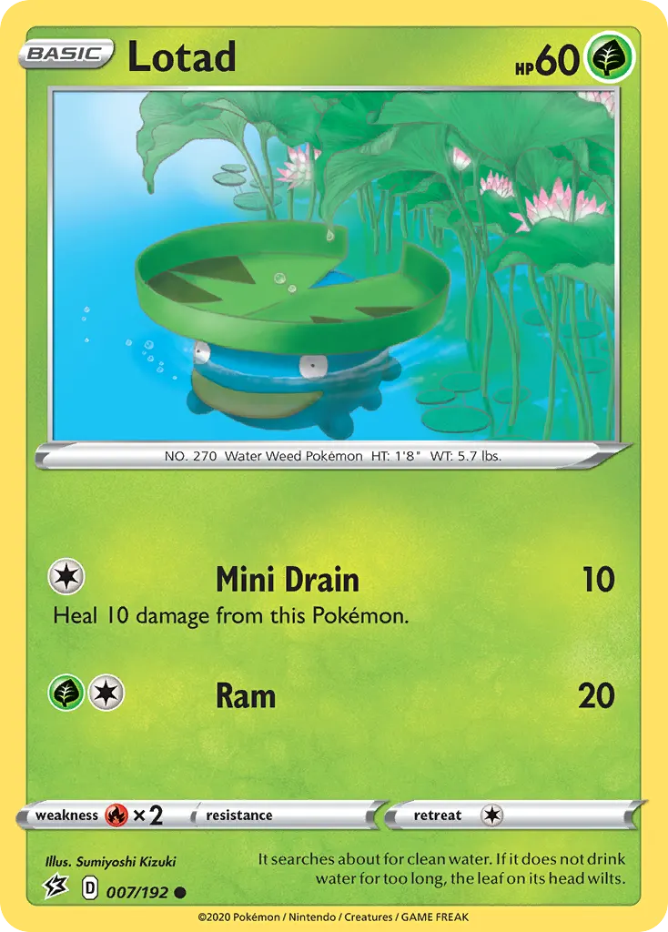 Lotad — Rebel Clash 7 Pokémon card