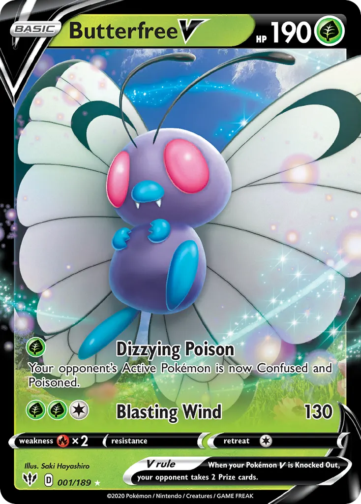 Butterfree V — Darkness Ablaze 1 Pokémon card