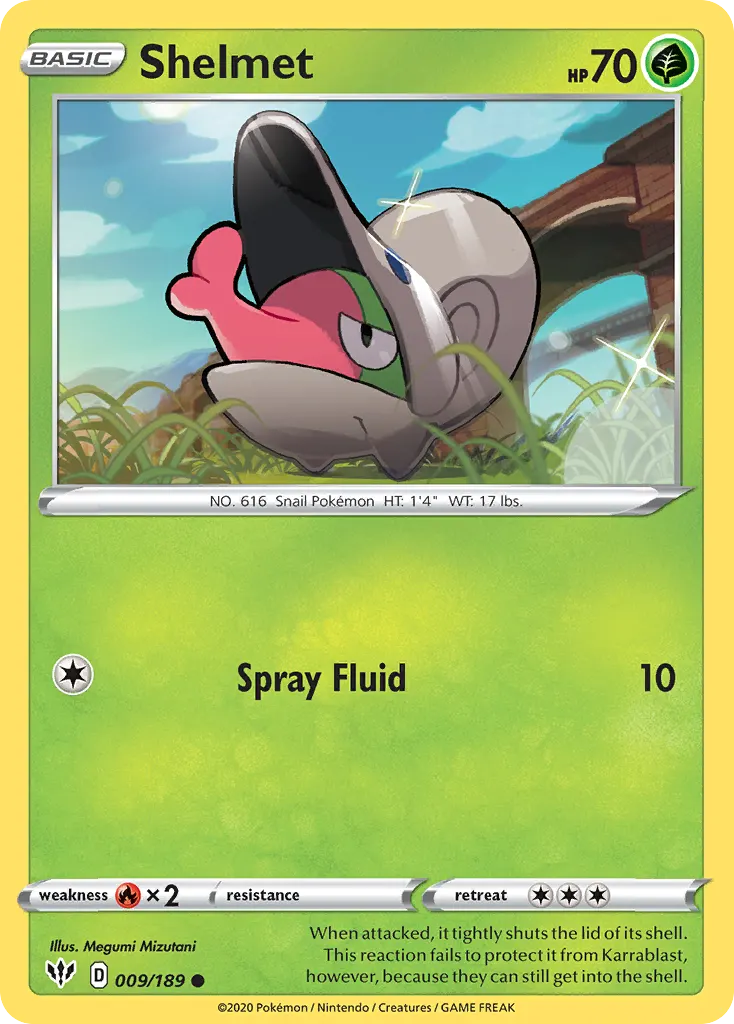 Shelmet — Darkness Ablaze 9 Pokémon card