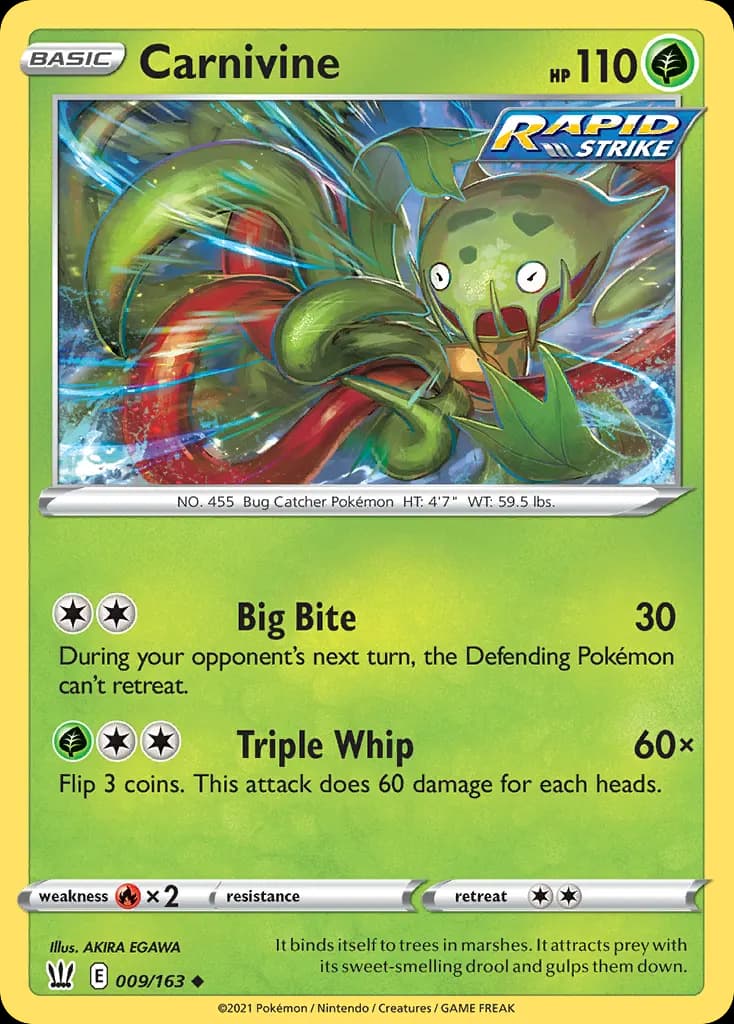 Carnivine — Battle Styles 9 Pokémon card