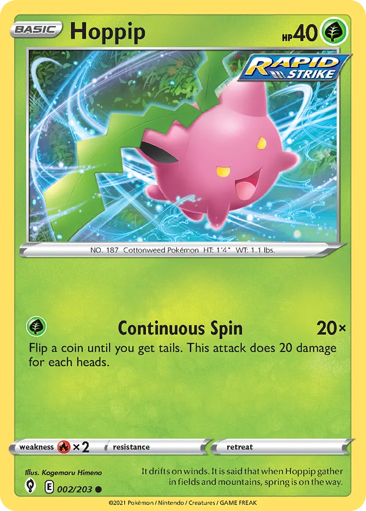 Hoppip — Evolving Skies 2 Pokémon card