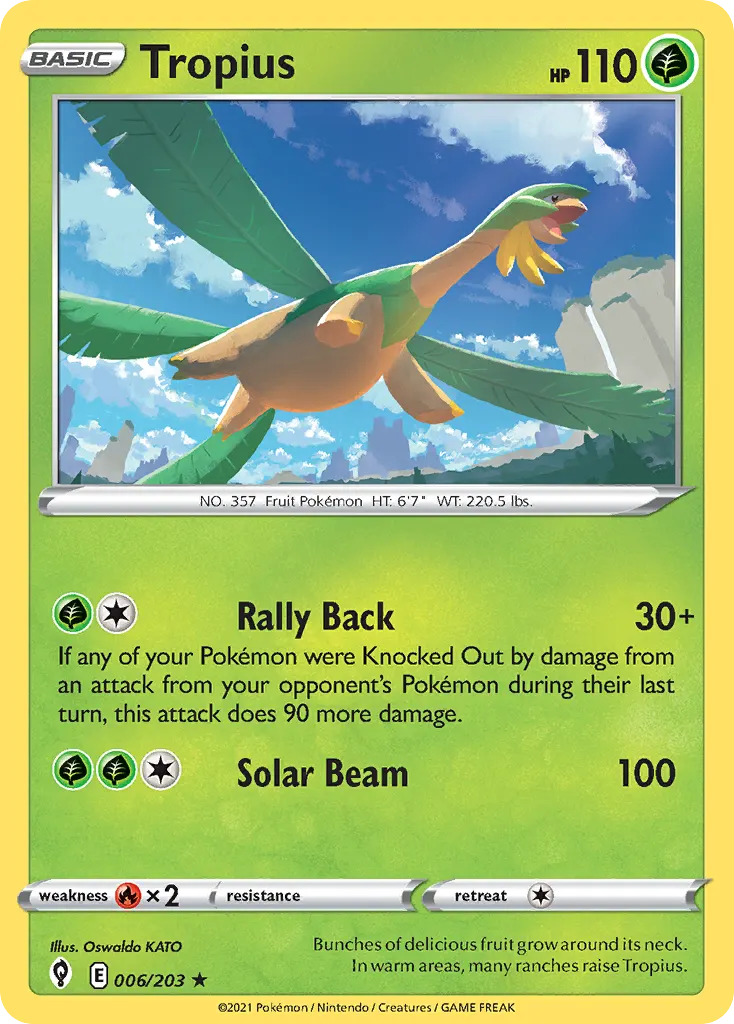 Tropius — Evolving Skies 6 Pokémon card