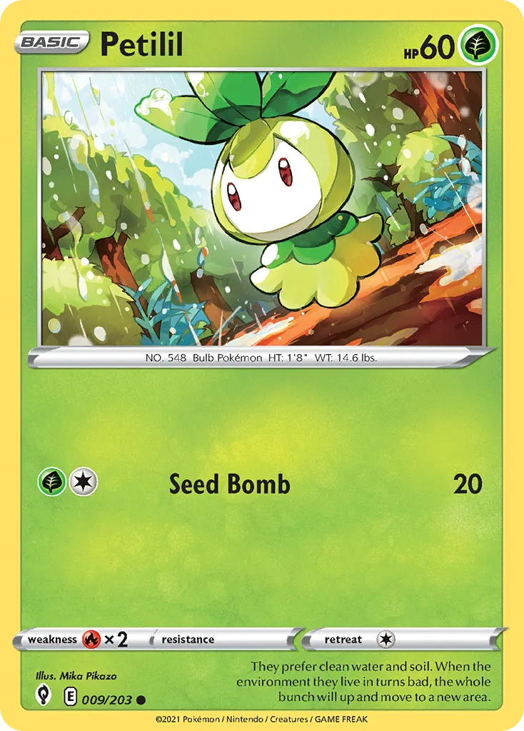 Petilil — Evolving Skies 9 Pokémon card