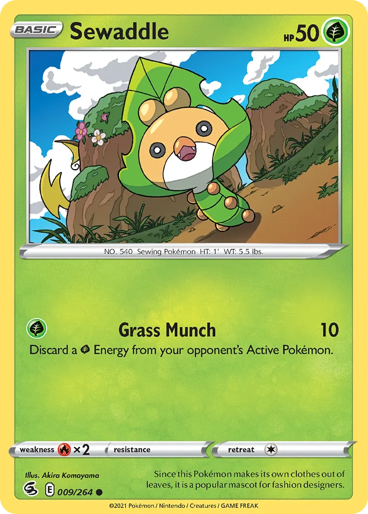 Sewaddle — Fusion Strike 9 Pokémon card
