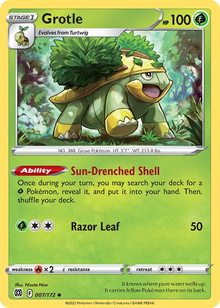 Grotle — Brilliant Stars 7 Pokémon card