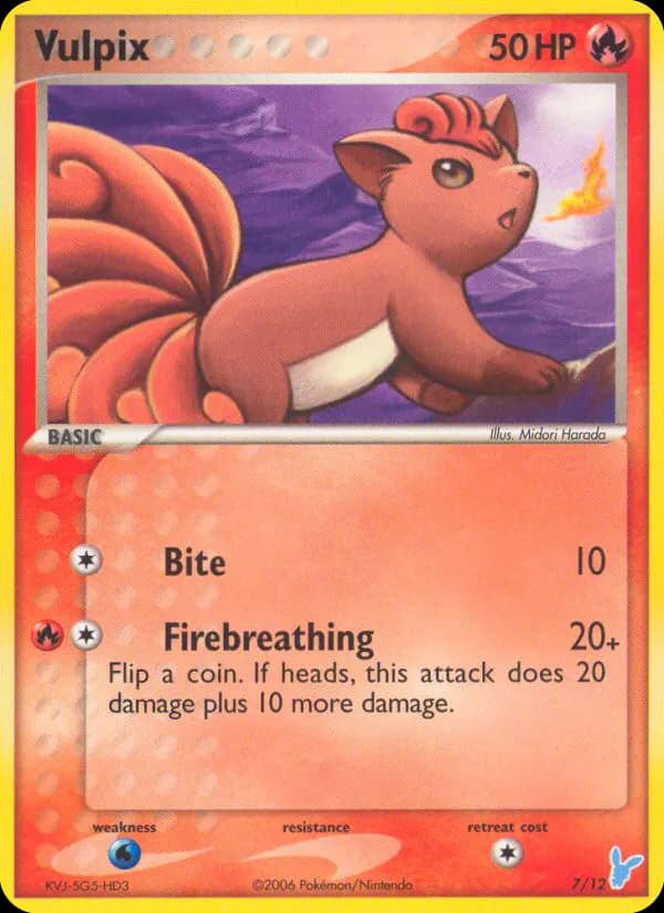 Vulpix — EX Trainer Kit 2 Minun 7 Pokémon card