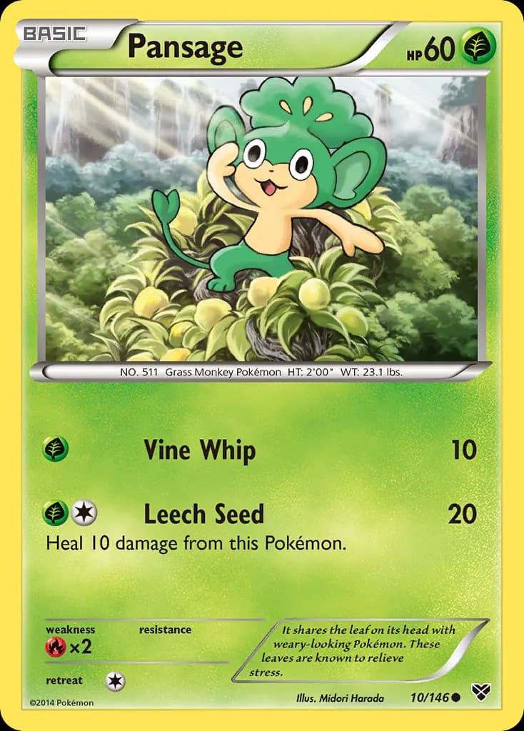 Pansage — XY 10 Pokémon card