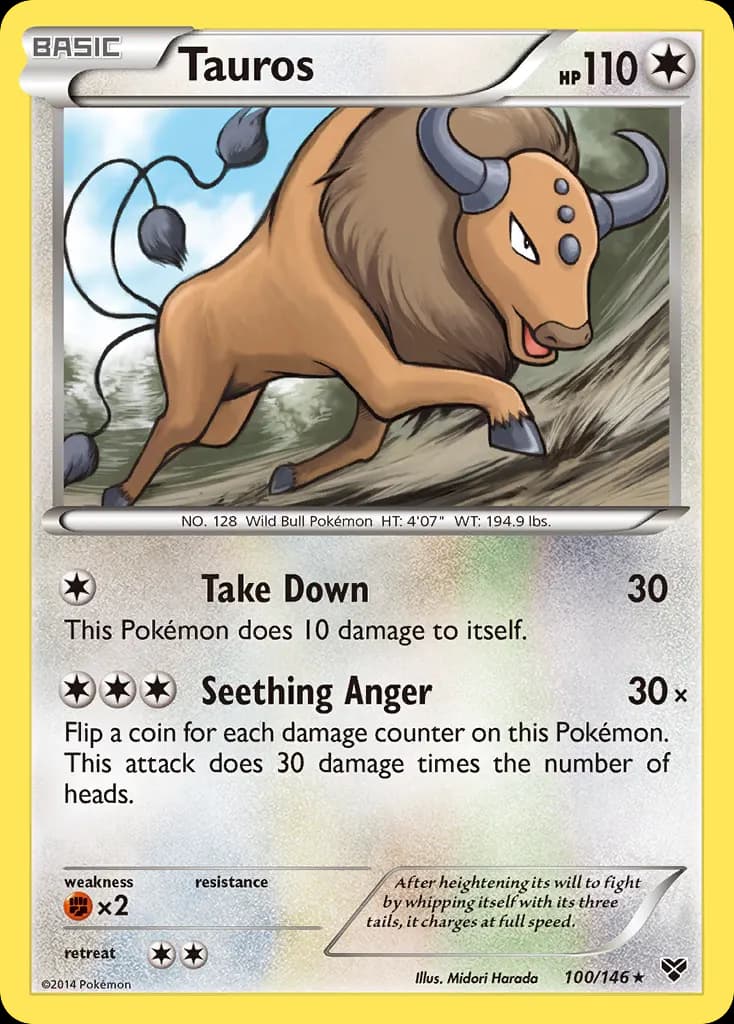 Tauros — XY 100 Pokémon card