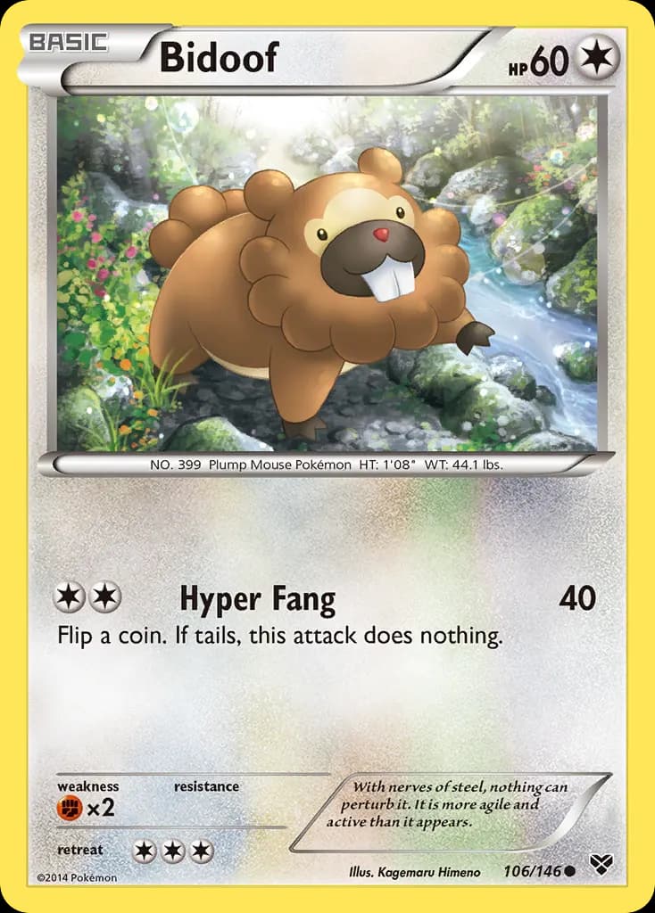 Bidoof — XY 106 Pokémon card
