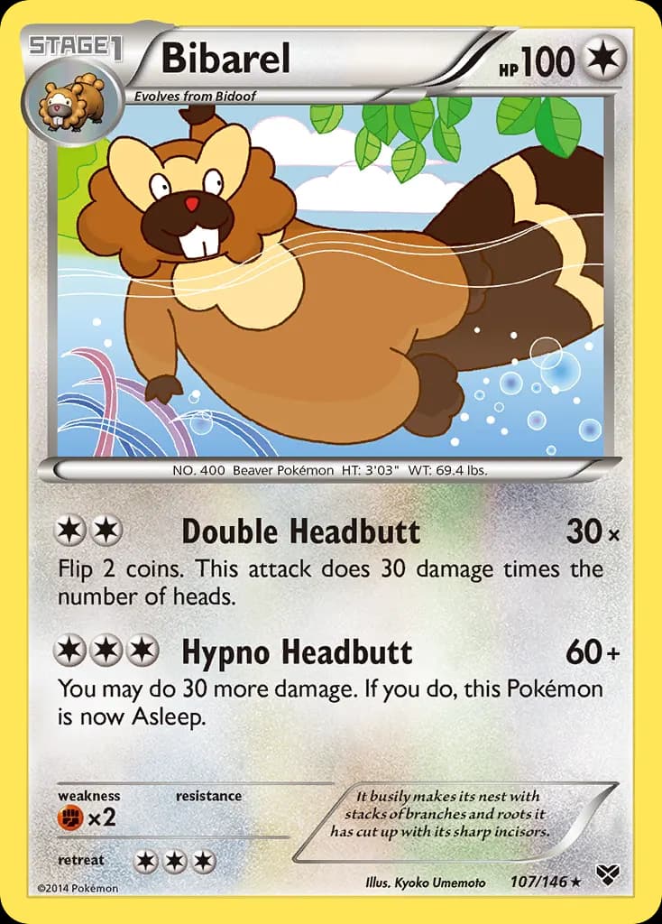 Bibarel — XY 107 Pokémon card