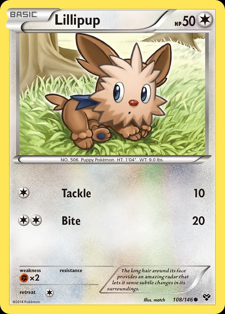 Lillipup — XY 108 Pokémon card