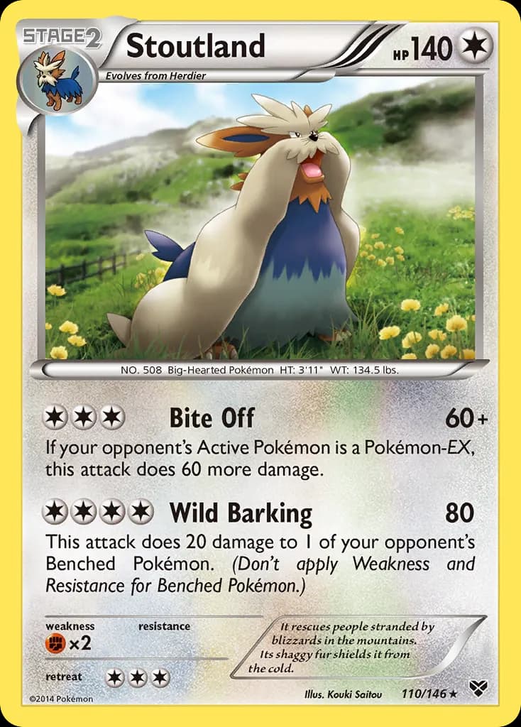 Stoutland — XY 110 Pokémon card