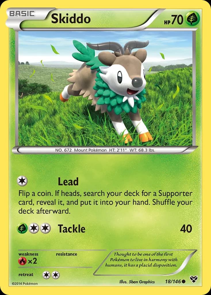 Skiddo — XY 18 Pokémon card