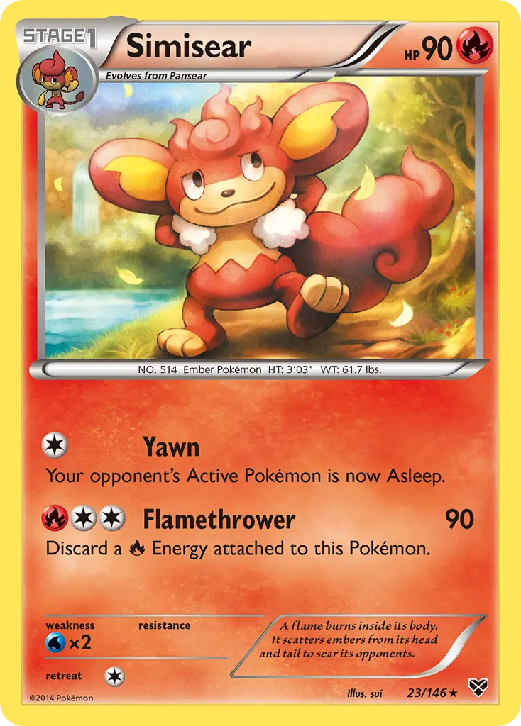 Simisear — XY 23 Pokémon card