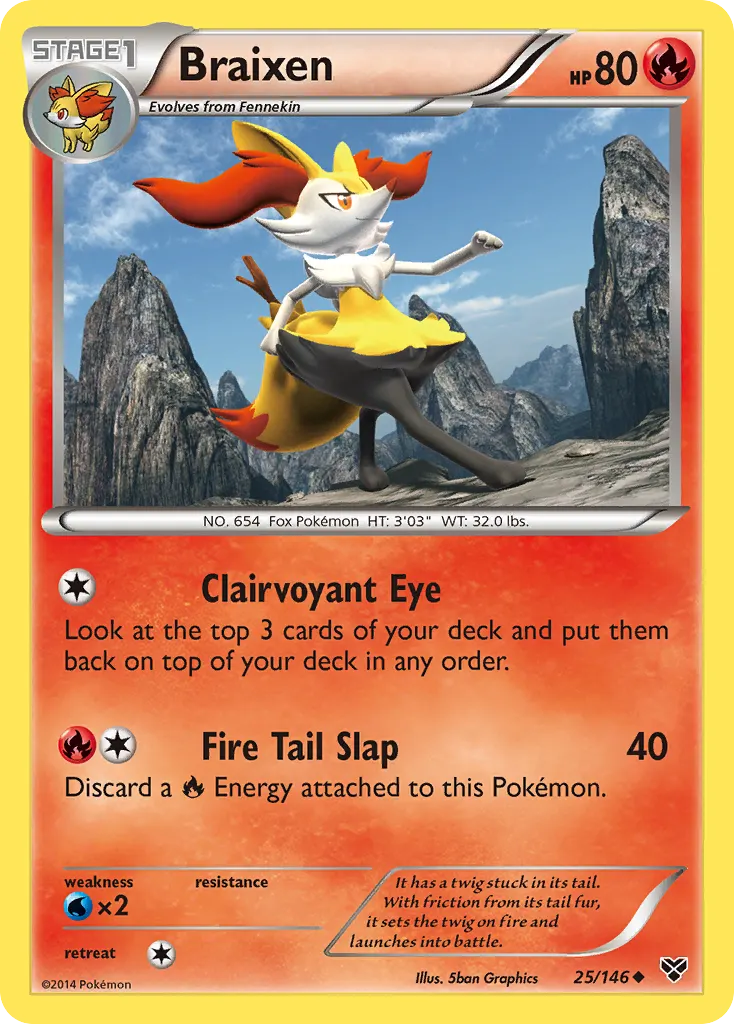 Braixen — XY 25 Pokémon card