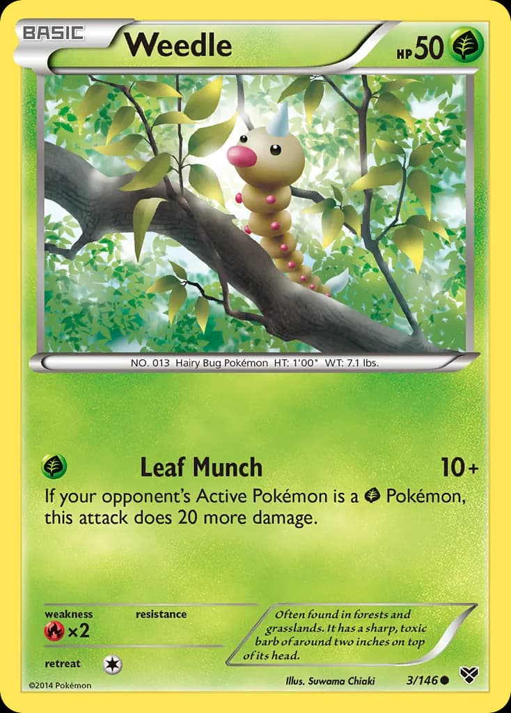 Weedle — XY 3 Pokémon card