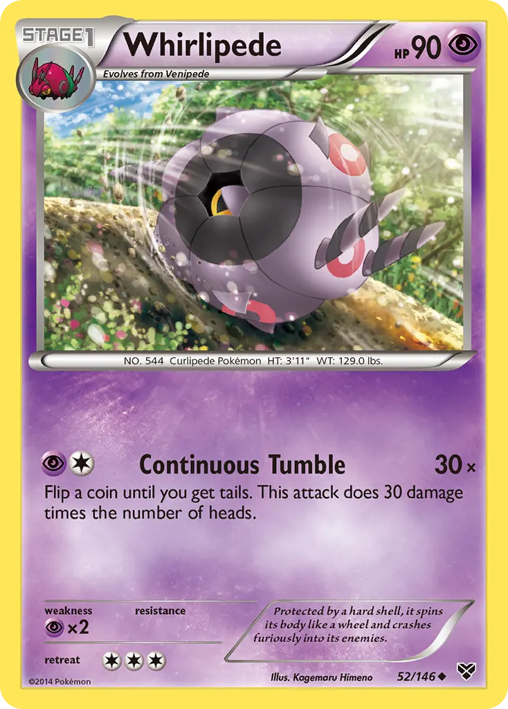 Whirlipede — XY 52 Pokémon card