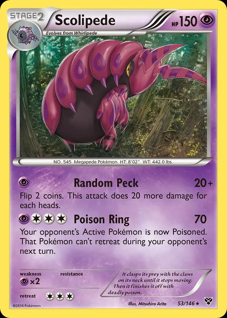 Scolipede — XY 53 Pokémon card