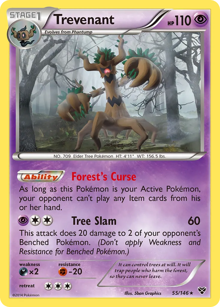 Trevenant — XY 55 Pokémon card