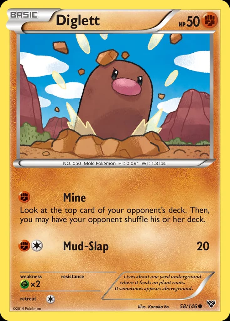Diglett — XY 58 Pokémon card
