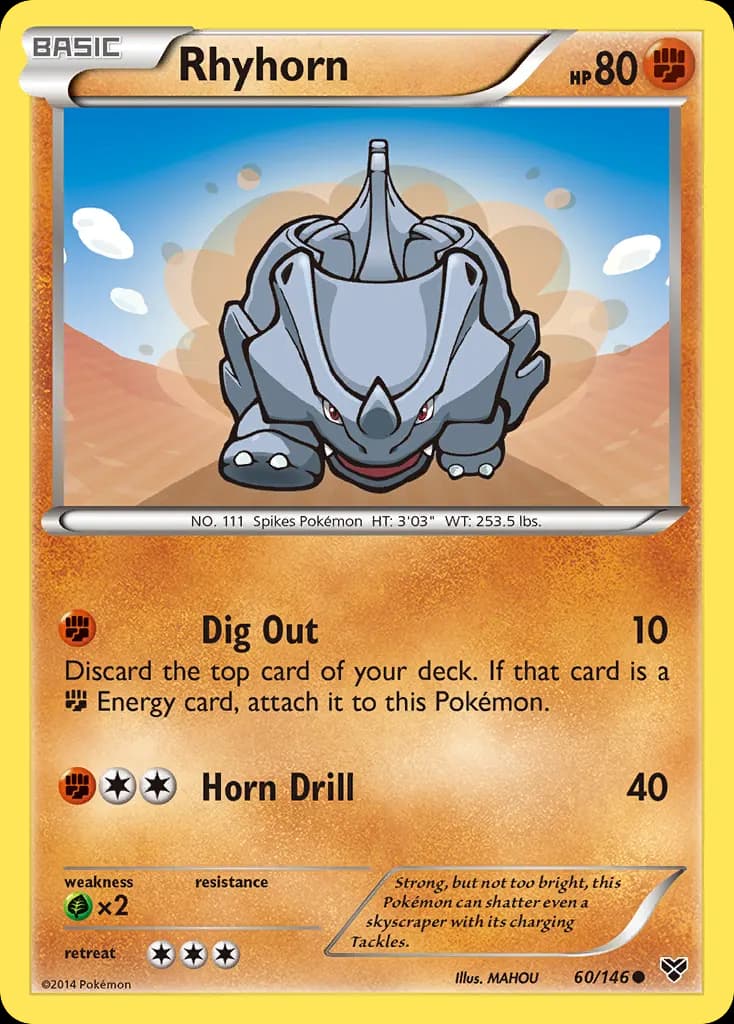 Rhyhorn — XY 60 Pokémon card