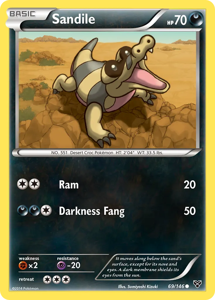 Sandile — XY 69 Pokémon card