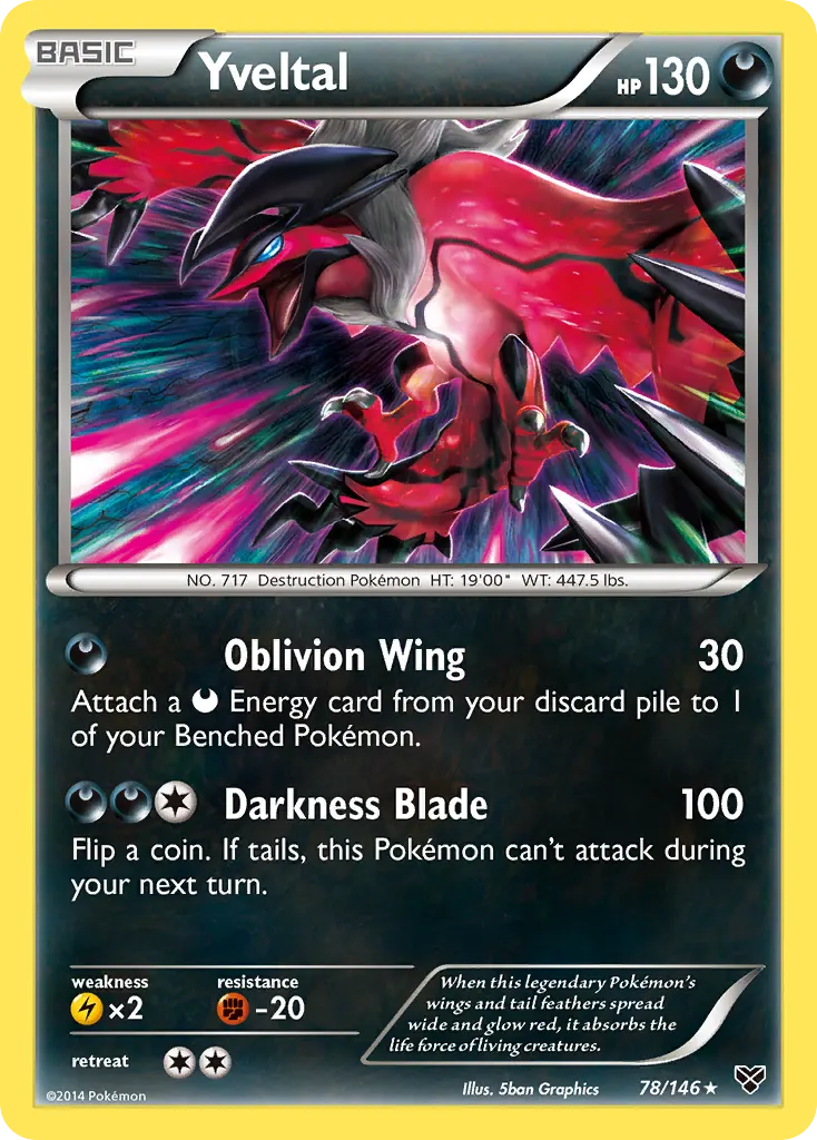 Yveltal — XY 78 Pokémon card