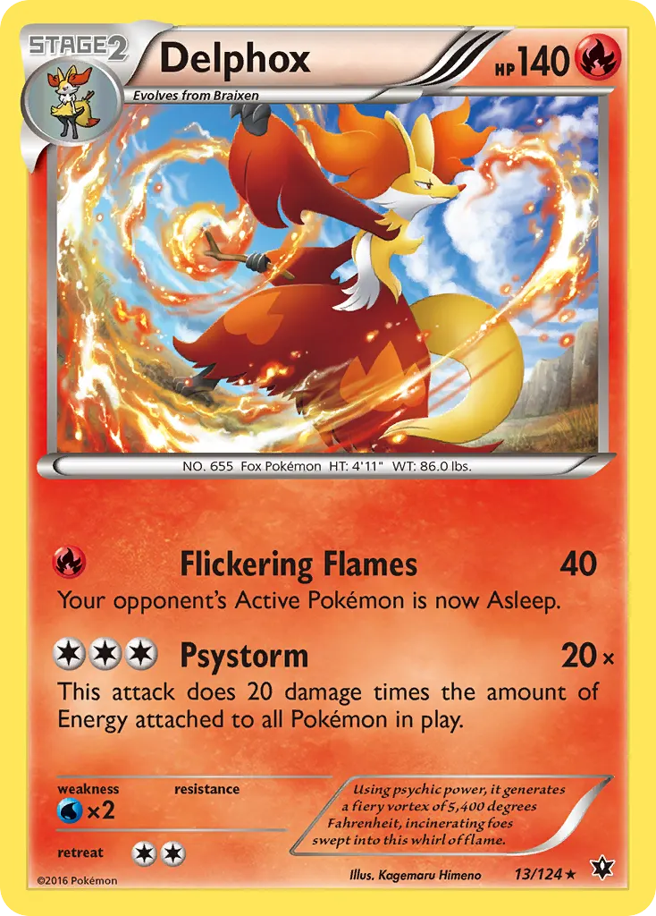 Delphox — Fates Collide 13 Pokémon card