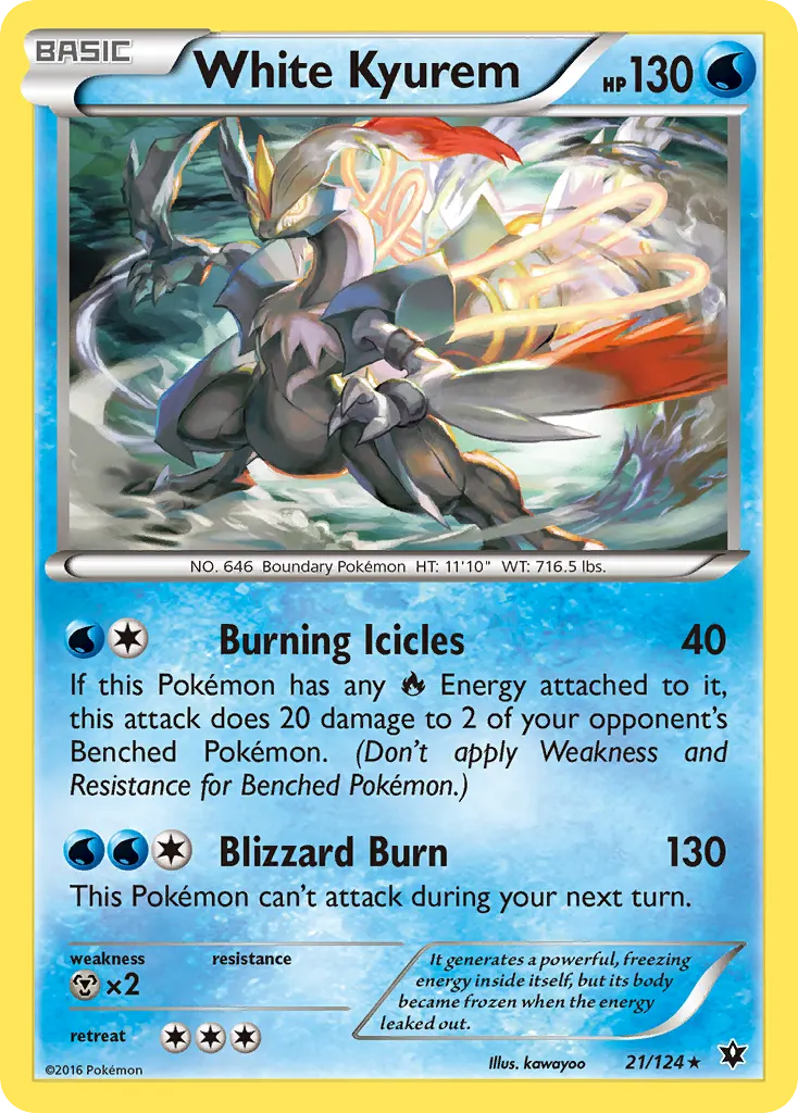 White Kyurem — Fates Collide 21 Pokémon card