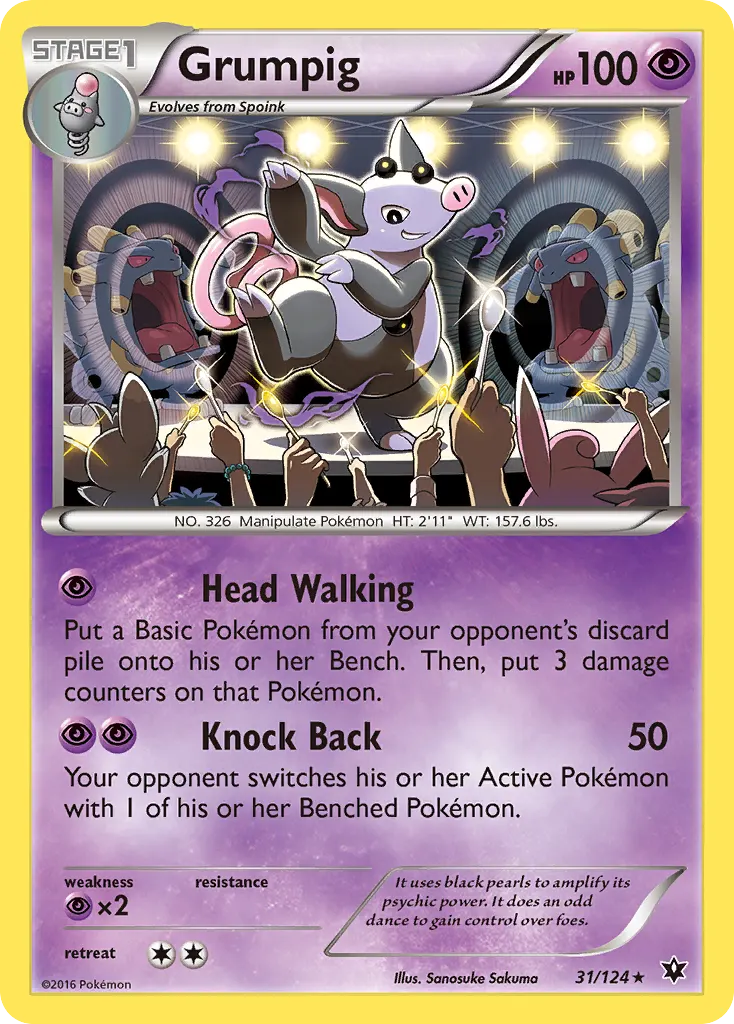 Grumpig — Fates Collide 31 Pokémon card