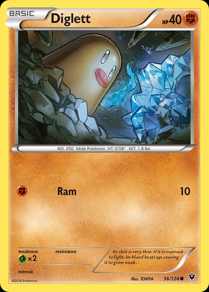 Diglett — Fates Collide 36 Pokémon card