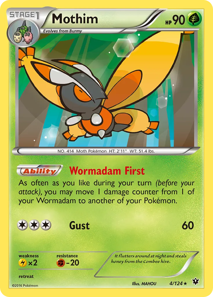 Mothim — Fates Collide 4 Pokémon card