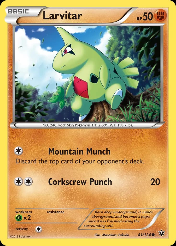 Larvitar — Fates Collide 41 Pokémon card