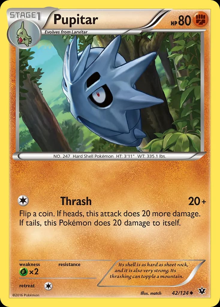 Pupitar — Fates Collide 42 Pokémon card